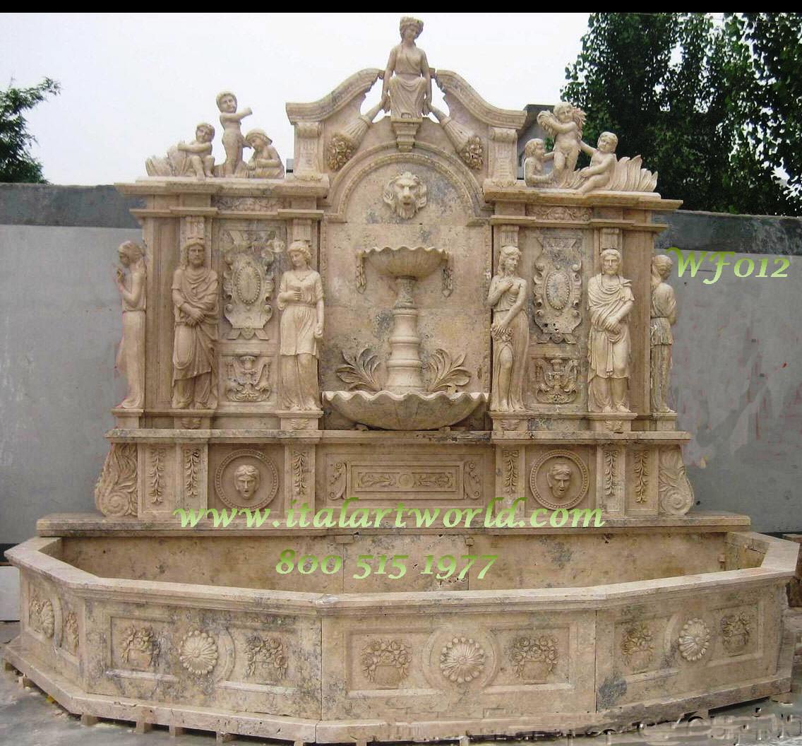 Wall Fountains, Carved Outdoor Fountains, Italian Marble Fountains